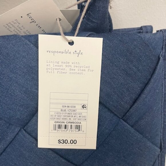 A New Day Denim Woven Handbag/Purse NWT - Picture 2 of 5